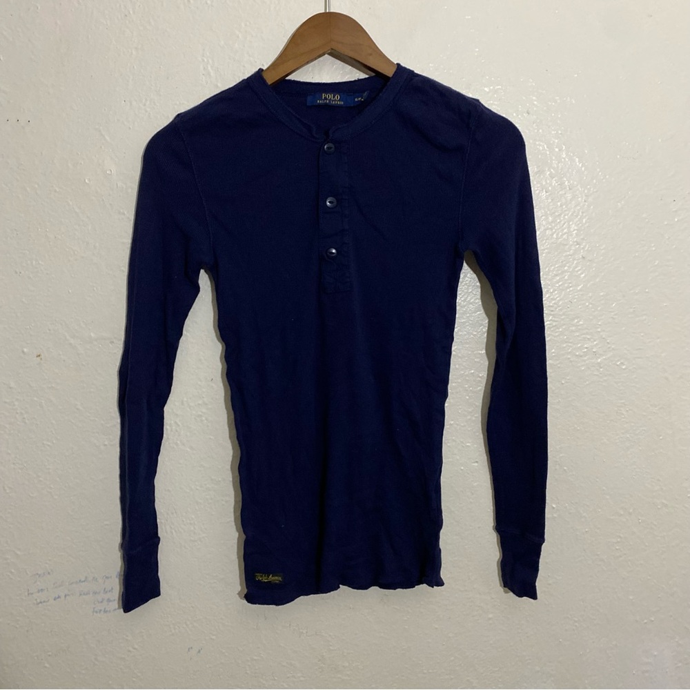 Ralph Lauren Women's Navy Long Sleeve Henley